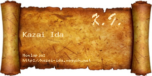 Kazai Ida névjegykártya