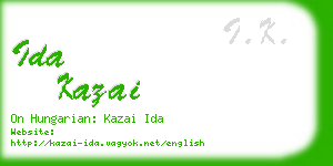 ida kazai business card
